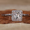 Princess Cut Lab-Grown Diamond Pavé Halo Ring 0.5 - 3 CT