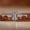 Emerald Cut Five Stone Lab Grown Diamond Engagement Ring