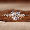 Heart Cut Lab-Grown Diamond Side Stones Ring 1 - 2 CT