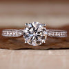 Round Lab-Grown Diamond Pavé Ring 1 - 2 CT