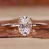 Oval Diamond Hidden Halo Ring In Rose Gold