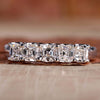 Five Stones Asscher Cut Lab Grown Diamond Anniversary Ring