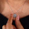 Round Lab Grown Diamond Cluster Pendant