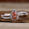 Pear Cut Pink Lab Grown Diamond Halo Engagement Ring