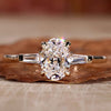 Oval Lab-Grown Diamond Side Baguette Three Stone Ring 1 - 2 CT