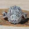 3.02 CT Radiant Cut Lab Grown Diamond Ring, Halo Engagement Ring, Vintage Style Ring