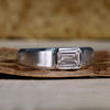 Emerald Cut Lab-Grown Diamond Bezel Setting Men's Ring 1 - 2 CT
