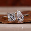 Toi Et Moi Ring, 1.69 TW Pear and Princess Cut Lab Grown Diamond Engagement Ring