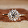 Round Cut Lab-Grown Diamond Cluster Flower Style Halo Ring 0.7 TCW