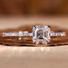 Asscher Cut Lab-Grown Diamond Pavé Ring 1 - 3 CT