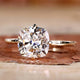 Cushion Cut Diamond Solitaire Engagement Ring with Compass Prongs