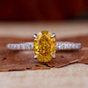 Oval Cut Yellow Lab-Grown Diamond Pavé Ring 1.1 CT