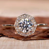 Round Lab-Grown Diamond Octagonal Halo Pavé Ring 0.5 - 2 CT