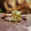 Canary Yellow Moissanite Engagement Ring, 1.80 CT Cushion Cut Moissanite Solitaire Engagement Ring, Anniversary Gift Ring