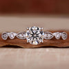 Round Lab-Grown Diamond Marquise Pavé Vintage Style Ring 0.5 - 2 CT