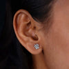 Paw Shape Diamond Earrings - Round Lab Grown Diamond Stud Earrings