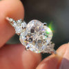 Cushion Rensu Cut Moissanite Unique Muse Style Side Stone Ring 2.3 CT