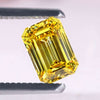1.11 CT Emerald Cut Lab Grown Diamond, Yellow Color Loose Lab Created Diamond
