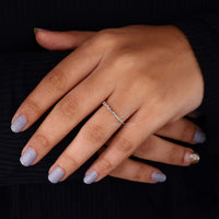 Baguette and Round Lab Grown Diamond Wedding Band