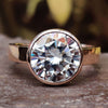 3.47 CT Round Hearts and Arrows Colorless Moissanite Ring