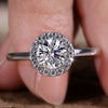 0.82 CT Round Cut Halo Lab-Grown Diamond Ring