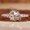 Rose Cut Lab-Grown Diamond Tapered Pavé Vintage Ring 1.3 CT