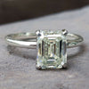Emerald Moissanite Solitaire Comfort-Fit Ring 2 CT