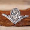 0.63 CT Pear Cut Lab Grown Diamond Engagement Ring for Women