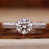 Round Lab-Grown Diamond Knife Edge Pavé Shank Ring 1 - 2 CT