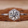 Round Brilliant Lab-Grown Diamond Halo Pavé Cathedral Setting Ring 0.5 - 2 CT