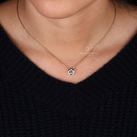 bezel set solitaire diamond necklace