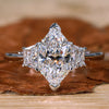 Dutch Marquise Cut Lab-Grown Diamond with side Trapezoids Ring 1 - 2 CT