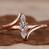 Round Lab-Grown Diamond With Pear Side Stones Ring 0.1 TCW