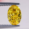 Oval Shape Yellow Diamond, IGI Certified 0.81 CT Lab Grown Diamond