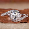Oval Lab-Grown Diamond East to West Bypass Pavé Ring 0.5 - 1.5 CT