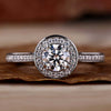 Round Lab-Grown Diamond Pavé Halo Ring 0.5 - 2 CT