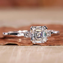 asscher cut diamond engagement ring