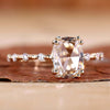 Cushion Rose Cut Lab Grown Diamond Distance Pave Engagement Ring