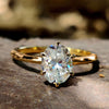 Six Prong Knife Edge 1.24 CT Oval Solitaire Moissanite Engagement Ring