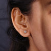 Petite Round Cut Lab Grown Diamond Floral Style Wedding Earrings