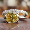 Cushion Divine Canary Yellow Moissanite Bridal Set