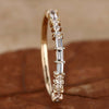 Baguette and Round Lab Grown Diamond Wedding Band