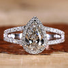 Pear Cut Lab Grown Diamond Halo Engagement Ring for Women