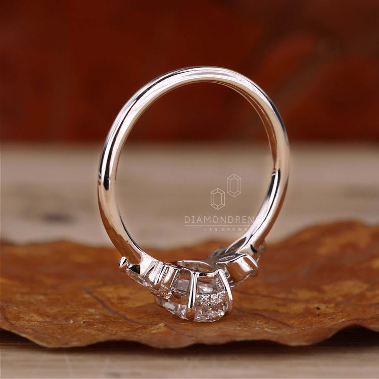 lab created diamond engagement ring