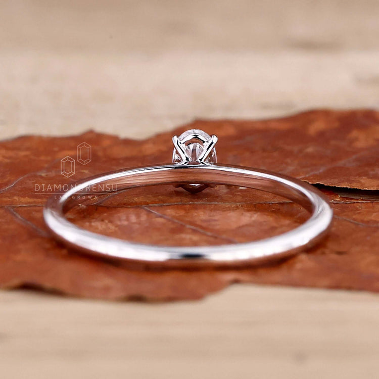 Oval Lab-Grown Diamond Solitaire Ring 0.2 CT
