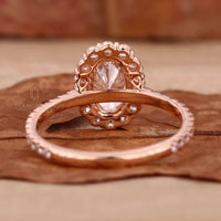 Oval Cut Lab-Grown Diamond Halo Pavé Ring 0.8 - 2 CT