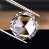 Antique Round Rose Cut Lab Created Diamond, Flat Cut Diamond for Ring