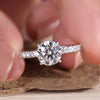 Round Lab Diamond Engagement Ring, F/VS Lab Grown Diamond Ring, Eco Friendly Diamond Hidden Halo Ring