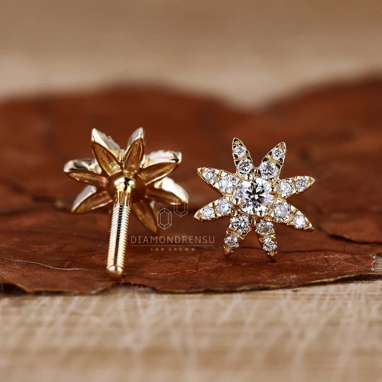 round cut diamond studs