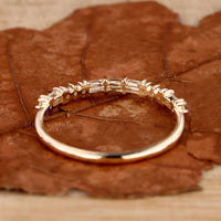 Baguette and Round Lab Grown Diamond Wedding Band